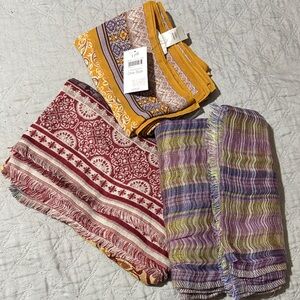 J. Jill Multicolor Scarves Set - Yellow, Red, Purple